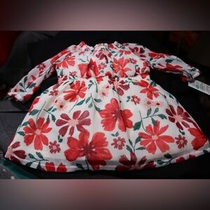 Carter’s white and red floral dress, 3m or 9m